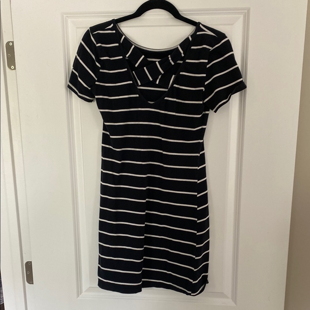 Black and White Raglan Sleeve Mini Dress